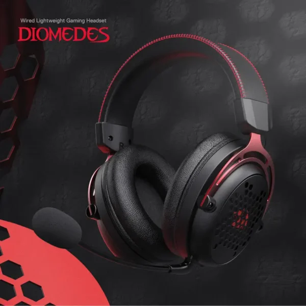 Redragon H386 USB Diomedes Wired Gaming Headset 7.1 Surround Sound  53MM Drivers Detachable Microphone Headphone - Image 4