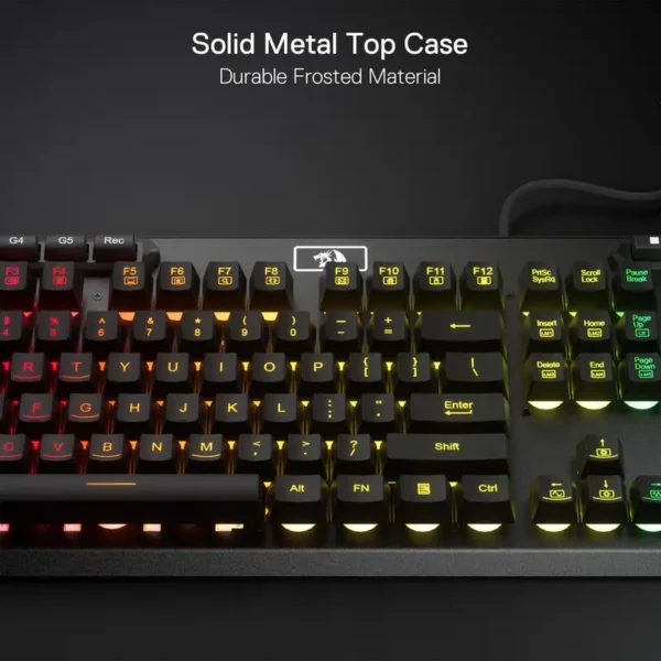 Redragon K513 RGB Membrane Gaming Keyboard – 104 Keys, Wired, Mechanical-Feel - Image 4