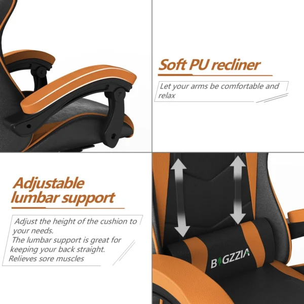 Gaming Chair with Headrest and Lumbar Support – Ergonomic PU Leather Racing Chair for Office - Image 5