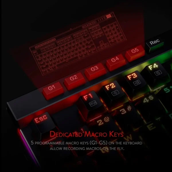 Redragon K580 VATA RGB Mechanical Gaming Keyboard - 104 Keys, Anti-Ghosting - Image 5