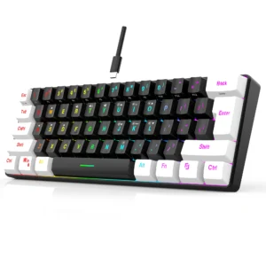 60% wired game keyboard, RGB backlit ultra-small keyboard, waterproof portable, computer/MAC game keyboard