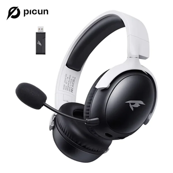 Picun G3 2.4GHz Wireless Gaming Headset Low Latency 53mm 3D Spatial Audio ENC Mic HD Call Bluetooth Headphone