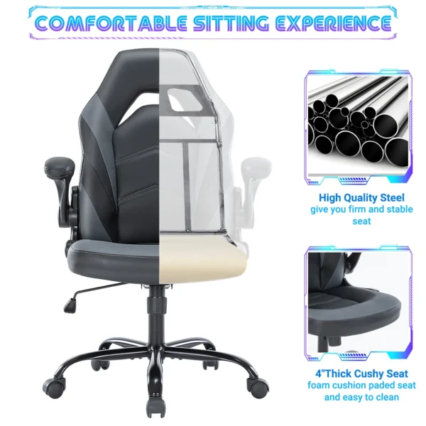 JHK Ergonomic Gaming Desk Chair – Adjustable, PU Leather for Home Office  - Image 5