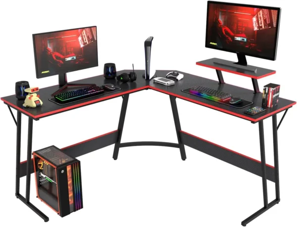 L-Shaped Corner Gaming Desk – Large Desktop Computer Desk multi purpose