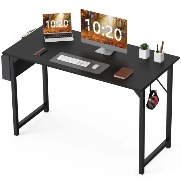 JHK Computer Desk – Modern Simple Style Writing, Study, Office, and Gaming Table with Side Bag and Headphone Hook