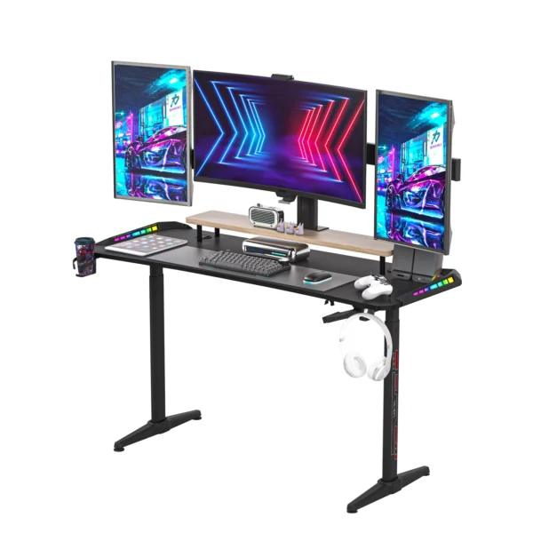 Height Adjustable Gaming Desk – Standing Desk with RGB LED Lights for Gaming - Image 7