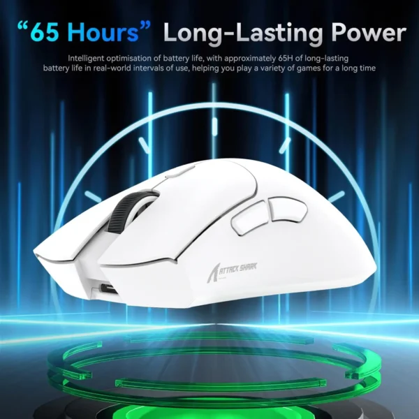 R1 Wireless Gaming Mouse,Tri-Mode Connection (2.4G/Wired/BT5.2),55g Lightweight Design,18K DPI Optical Sensor,HUYU 20 Million Ke - Image 3