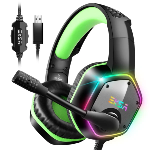 EKSA E1000 Gaming Headset – 7.1 Surround Sound Wired Gaming Headphones with Noise-Cancelling Mic for PC, PS4, and PS5 - Image 8