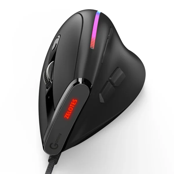 ZELOTES T-50 Vertical RGB Gaming Mouse – 9 Buttons, 12800 DPI Adjustable - Image 4