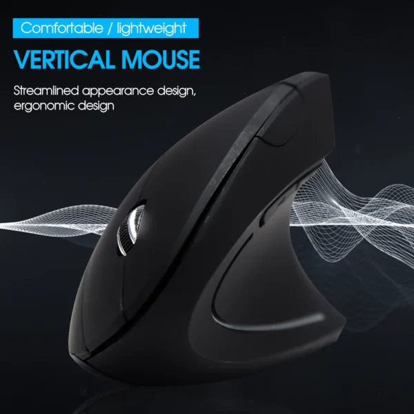 Wireless Vertical Mouse Gaming Mouse USB Computer Mice Ergonomic Desktop Upright Mouse 1600 DPI for PC Laptop Office Home - Image 2