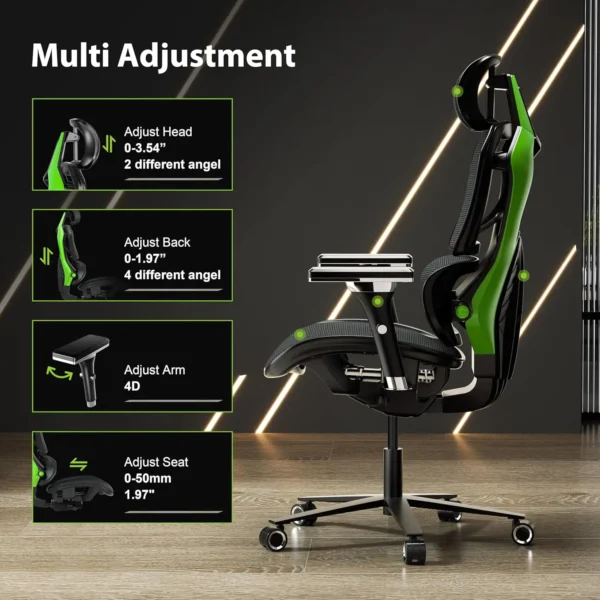 EUREKA ERGONOMIC Office Gaming Chair, Mesh Gaming Desk Chair with Adjustable Lumbar Support, Call of DutyⓇ Office Chair with 4D - Image 6