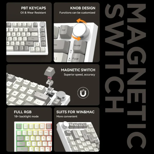 ATTACK SHARK K85 Rapid Trigger Mechanical Keyboard – Magnetic Switch - Image 6