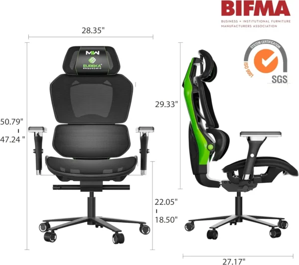 EUREKA ERGONOMIC Office Gaming Chair, Mesh Gaming Desk Chair with Adjustable Lumbar Support, Call of DutyⓇ Office Chair with 4D - Image 3