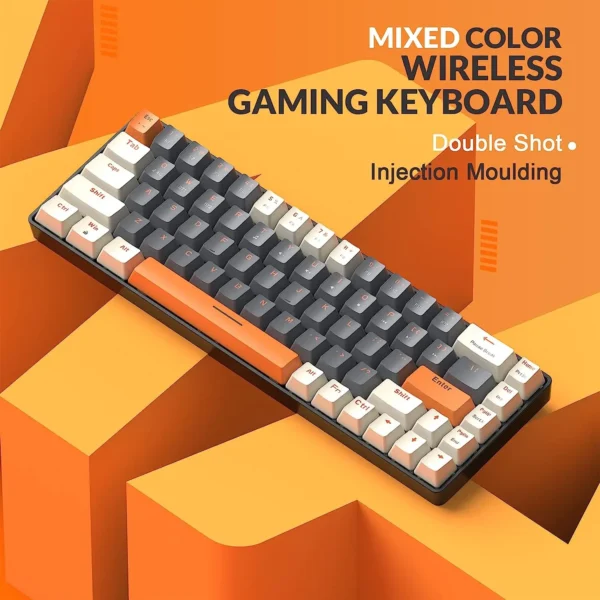 RK68 60% Wireless Mechanical Keyboard, Bluetooth 5.0/2.4GHz with Dual Mode 2-in-1 Receiver, 68-Key Hot-Swappable Gaming Keyboard