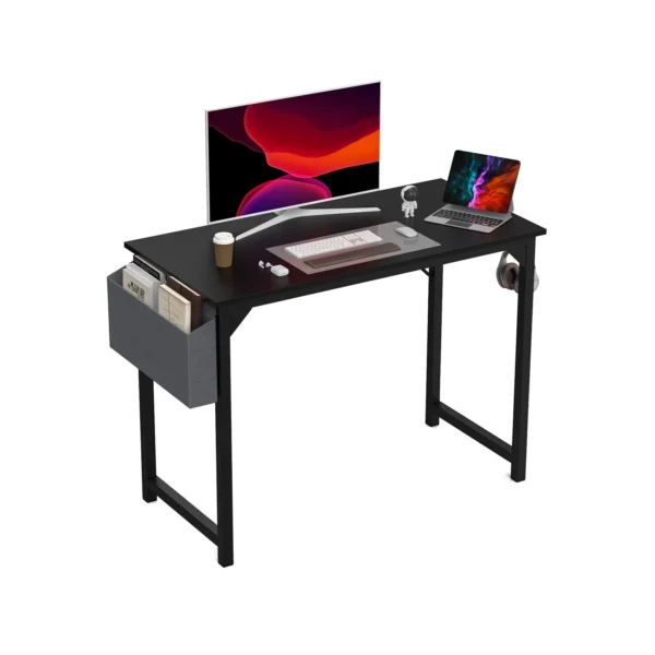 JHK Computer Desk – Modern Simple Style Writing, Study, Office, and Gaming Table with Side Bag and Headphone Hook - Image 17