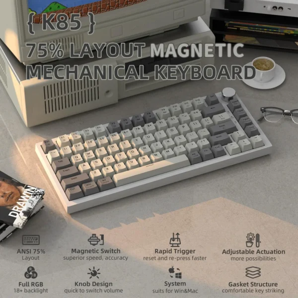 ATTACK SHARK K85 Rapid Trigger Mechanical Keyboard – Magnetic Switch - Image 2