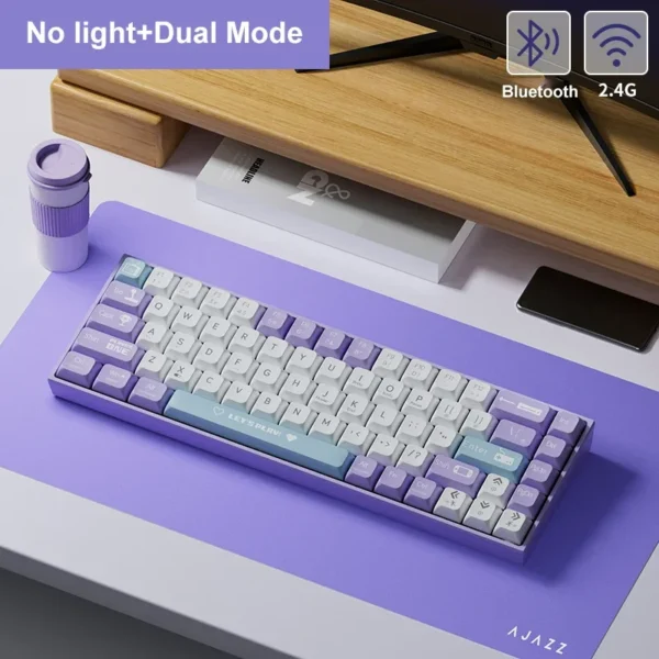 AJAZZ AK680 Mechanical Keyboard | 68 Keys, ABS Keycaps, Wired/Wireless Bluetooth | Hot-Swap Custom Gasket Gamer Keyboard for PC & Laptop - Image 8