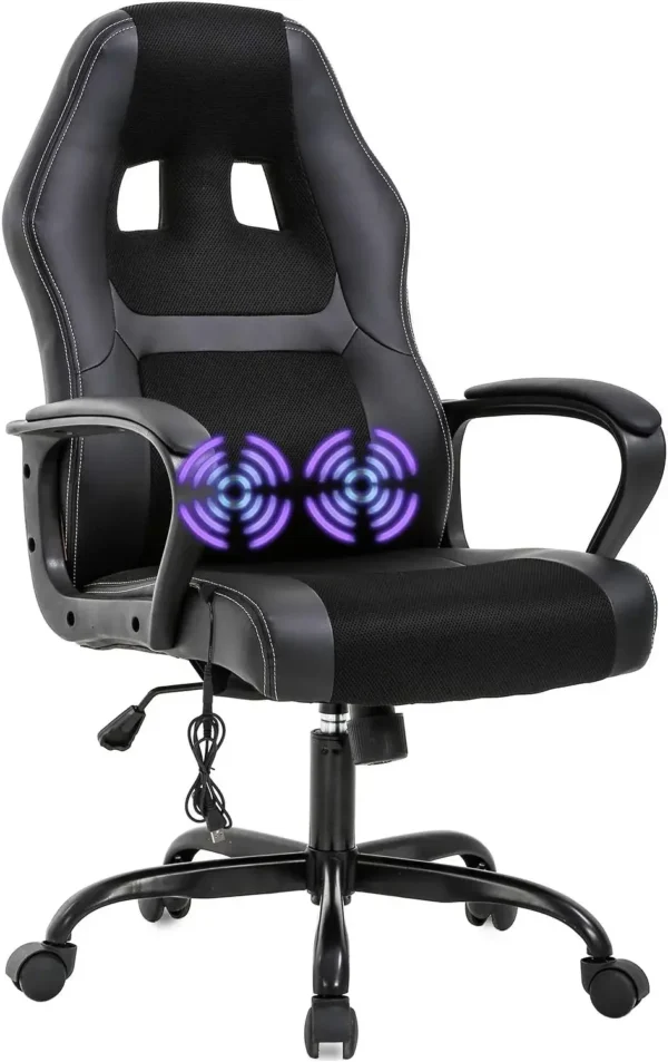 BestOffice PC Gaming Chair – Massage Office Chair with Ergonomic PU Leather Racing Design