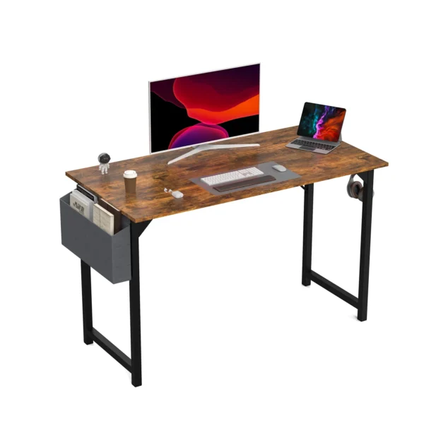 JHK Computer Desk – Modern Simple Style Writing, Study, Office, and Gaming Table with Side Bag and Headphone Hook - Image 11