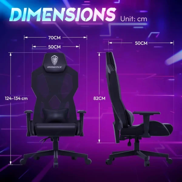 Dowinx RGB Gaming Chair with LED Lights – Ergonomic Reclining Computer Chair - Image 3