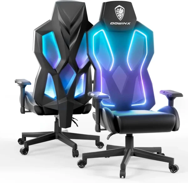 Dowinx RGB Gaming Chair with LED Lights – Ergonomic Reclining Computer Chair