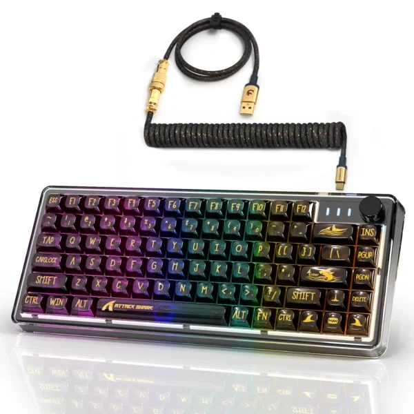 TKL Hot Swappable Wired Gaming Keyboard – Transparent Keycaps - Image 8