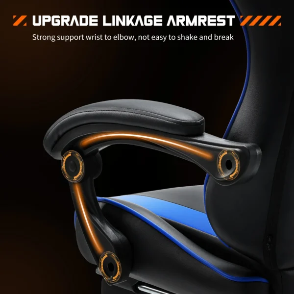 JHK Ergonomic Racing Gaming Chair – Adjustable Swivel PU Leather Chair with Headrest - Image 5