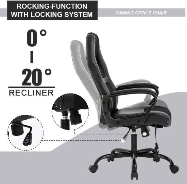 BestOffice PC Gaming Chair – Massage Office Chair with Ergonomic PU Leather Racing Design - Image 4