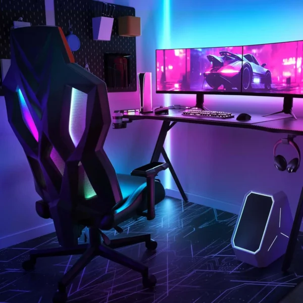 Dowinx RGB Gaming Chair with LED Lights – Ergonomic Reclining Computer Chair - Image 2