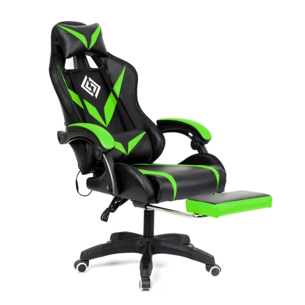 RGB Light Gaming Chair – Ergonomic Office Chair with 2-Point Massage, 135° Reclining, and Footrest for Gamers - Image 11