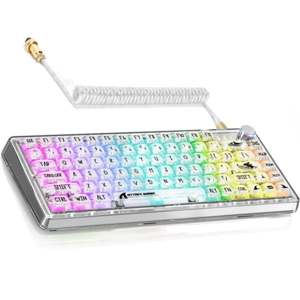 TKL Hot Swappable Wired Gaming Keyboard – Transparent Keycaps - Image 7