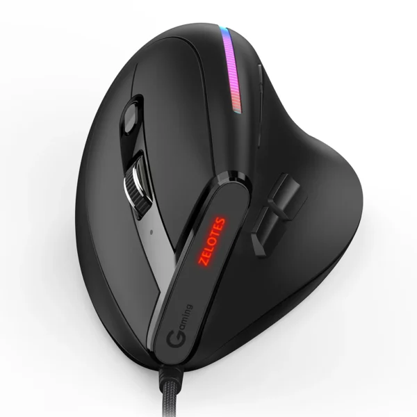 ZELOTES T-50 Vertical RGB Gaming Mouse – 9 Buttons, 12800 DPI Adjustable - Image 7