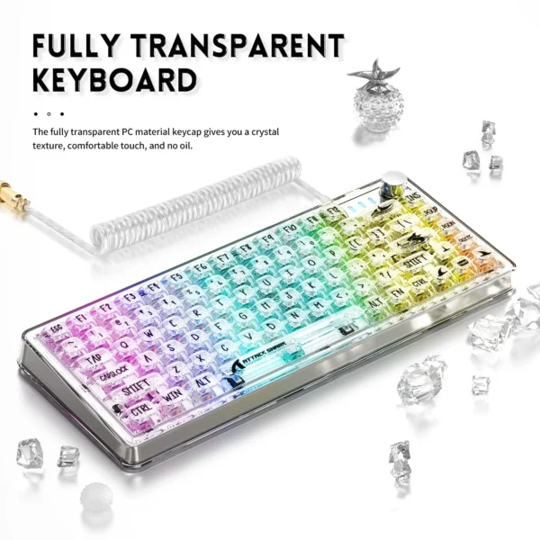 TKL Hot Swappable Wired Gaming Keyboard – Transparent Keycaps