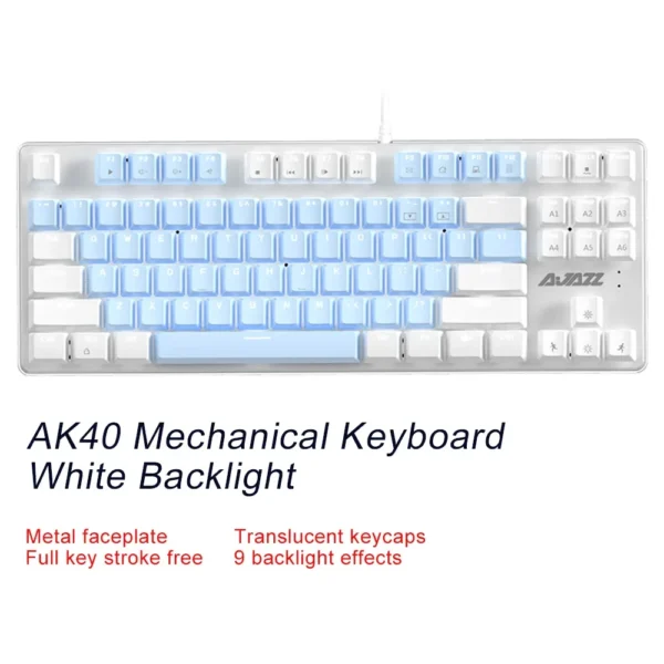 Ajazz AK40 USB Gaming Mechanical Keyboard – 87 Keys, Backlit, Type-C Wired - Image 8