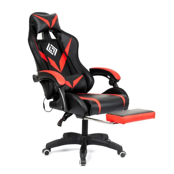 RGB Light Gaming Chair – Ergonomic Office Chair with 2-Point Massage, 135° Reclining, and Footrest for Gamers - Image 7