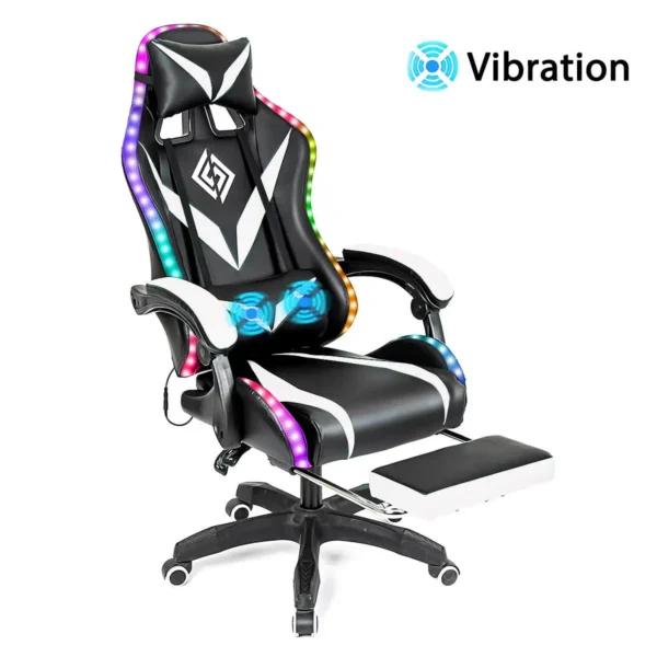 135° Gaming Chair with RGB Lights – Ergonomic Office Chair with Bluetooth Speaker - Image 14