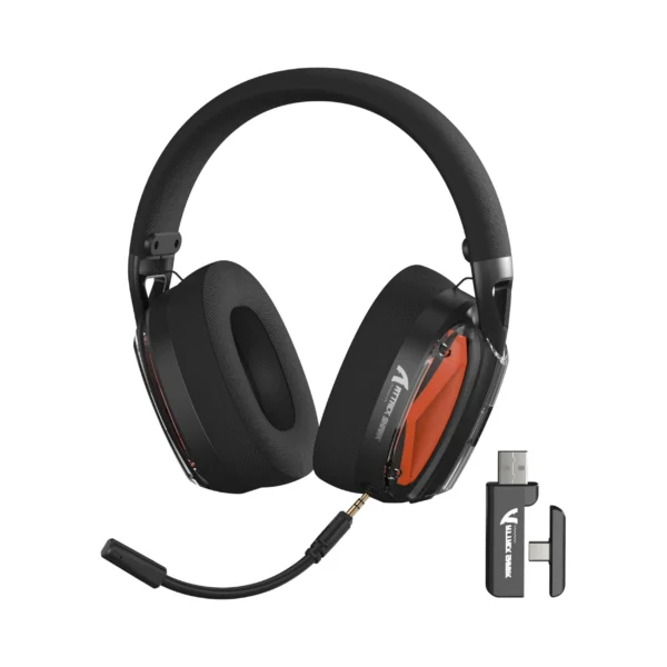 MAMBASNAKE x ATTACK SHARK L60 Lightweight Wireless Gaming Headset – Over-Ear, Wired/BT/2.4G Tri-Mode Connectivity