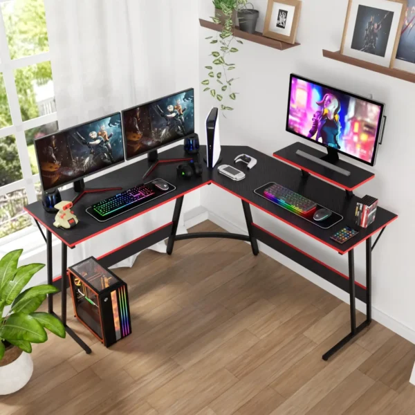 L-Shaped Corner Gaming Desk – Large Desktop Computer Desk multi purpose - Image 2