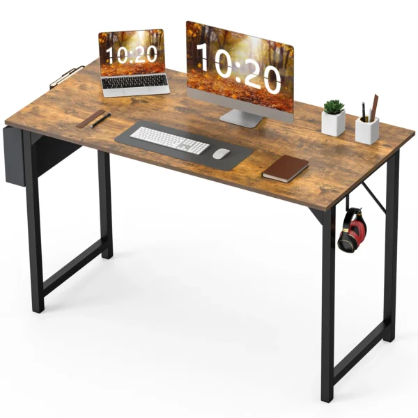 JHK Computer Desk – Modern Simple Style Writing, Study, Office, and Gaming Table with Side Bag and Headphone Hook - Image 3