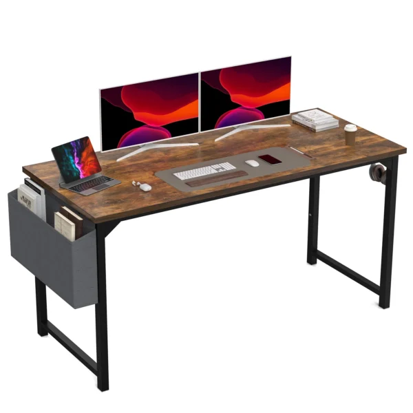 JHK Computer Desk – Modern Simple Style Writing, Study, Office, and Gaming Table with Side Bag and Headphone Hook - Image 12