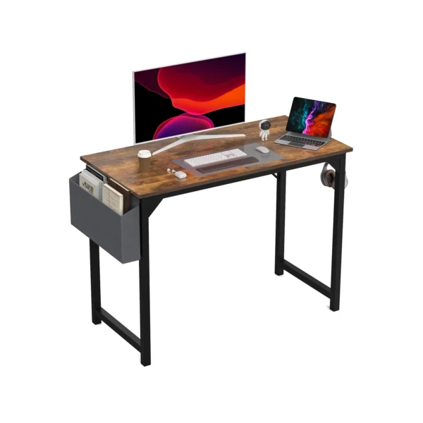 JHK Computer Desk – Modern Simple Style Writing, Study, Office, and Gaming Table with Side Bag and Headphone Hook - Image 9