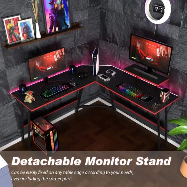 L-Shaped Corner Gaming Desk – Large Desktop Computer Desk multi purpose - Image 6