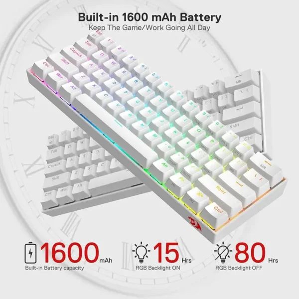 Redragon K530 Pro Draconic 61 Keys – 60% Wireless RGB Mechanical Keyboard - Image 2