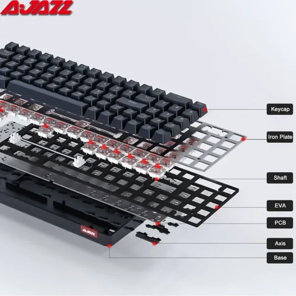 AJAZZ AK692 Gaming Mechanical Keyboard RGB 68 Keys Hot Swap Custom Keyboard Bluetooth Wireless Keyboards for PC Laptop Computer - Image 3