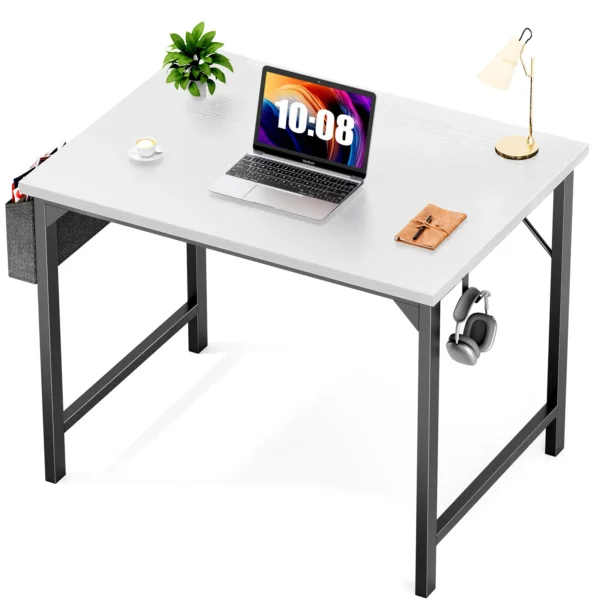 JHK Computer Desk – Modern Simple Style Writing, Study, Office, and Gaming Table with Side Bag and Headphone Hook - Image 4