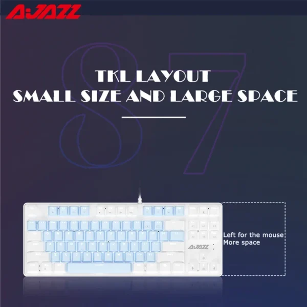 Ajazz AK40 USB Gaming Mechanical Keyboard – 87 Keys, Backlit, Type-C Wired - Image 6