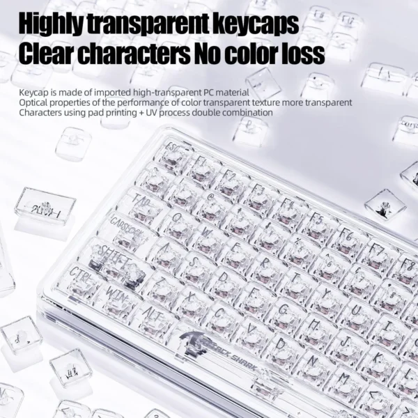 TKL Hot Swappable Wired Gaming Keyboard – Transparent Keycaps - Image 5