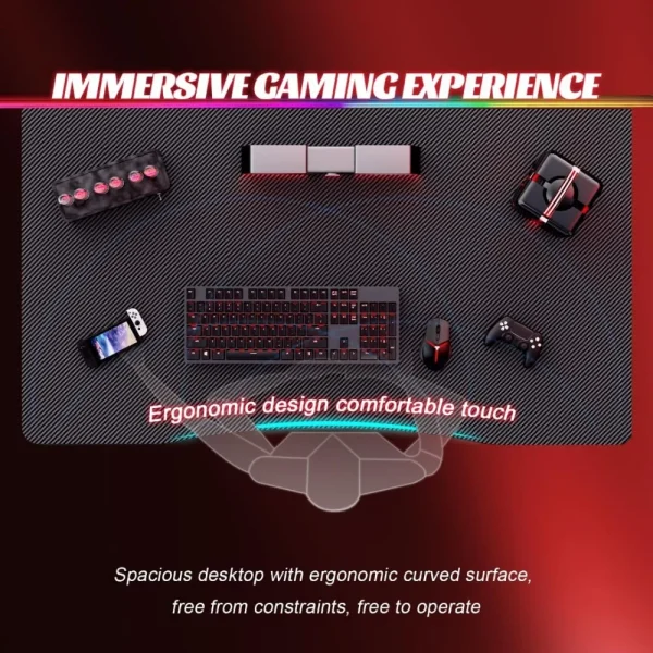 40 inch carbon fiber surface gaming table - large computer desk gaming table ergonomic computer gamingworkstationhomeoffice desk - Image 5